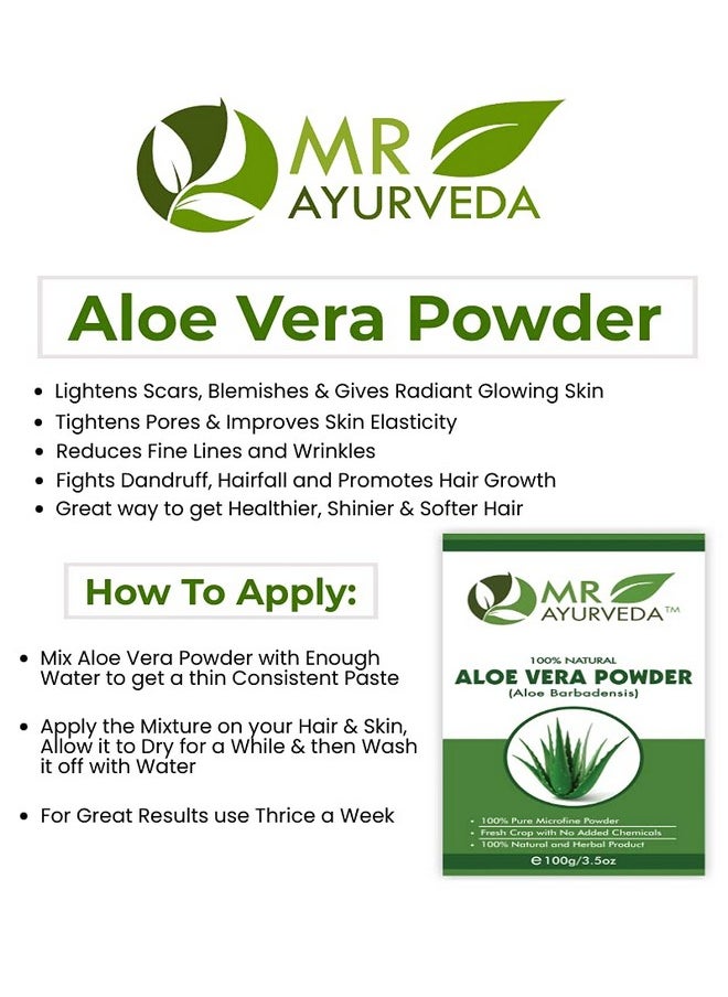 MR Ayurveda Aloe Vera Powder | Aloe Vera Powder For Face | Aloe Vera Powder For Skin | Aloe Vera Powder Organic | Aloe Vera Powder For Hair, 100 Grams  - Image 2