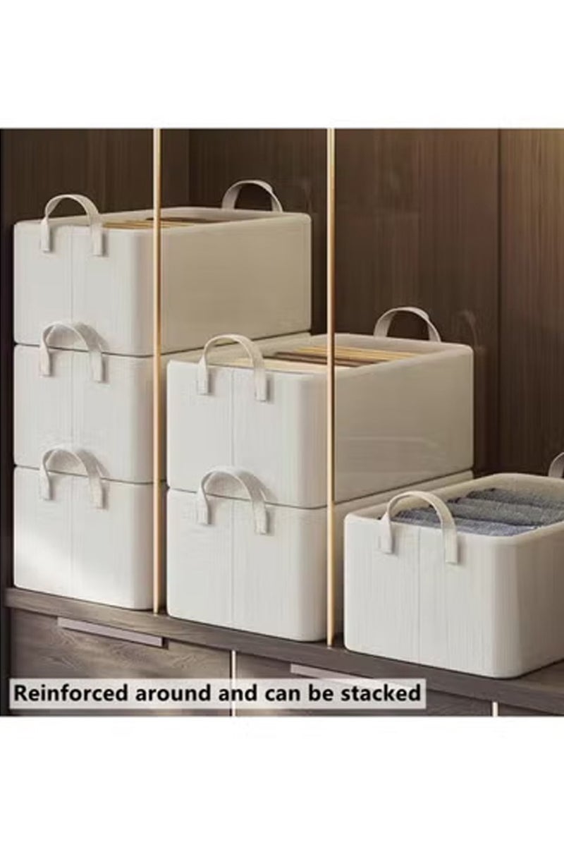 Kutis 3pcs Wardrobe Clothes Organizer Foldable Closet Storage Organizer for Clothes Jeans Washable Closet Storage Boxes with Carrying Handles Cube Storage Bin for Home Bedroom Office - Image 5