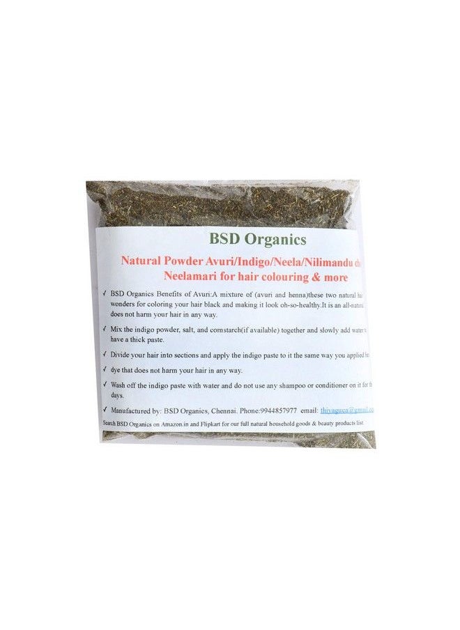 BSD Organics Natural Powder Avuri/Indigo/Neela/Nilimandu Chettu/Neelamari For Hair Colouring & More100 Gm  - Image 2