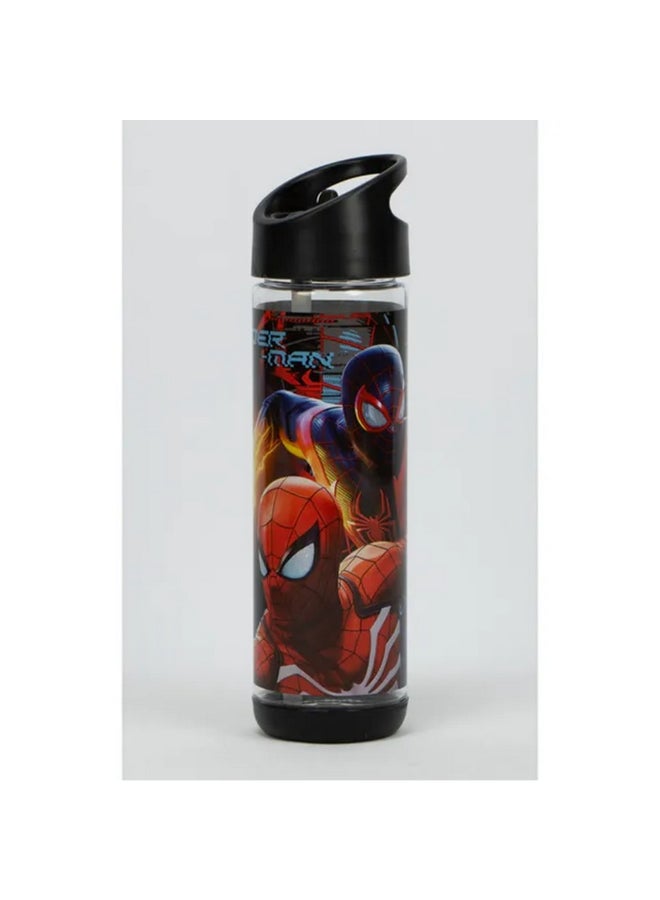 SunCe Marvel Spiderman Plastic Water Bottle with Straw Multicolour 500 ml SUNS-4300MSL  - Image 2