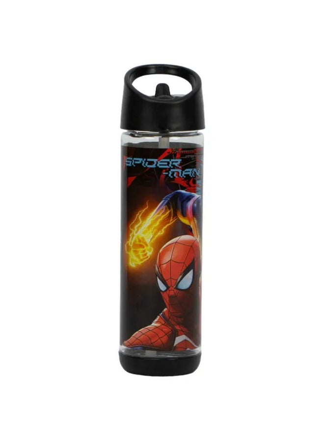 SunCe Marvel Spiderman Plastic Water Bottle with Straw Multicolour 500 ml SUNS-4300MSL  - Image 1