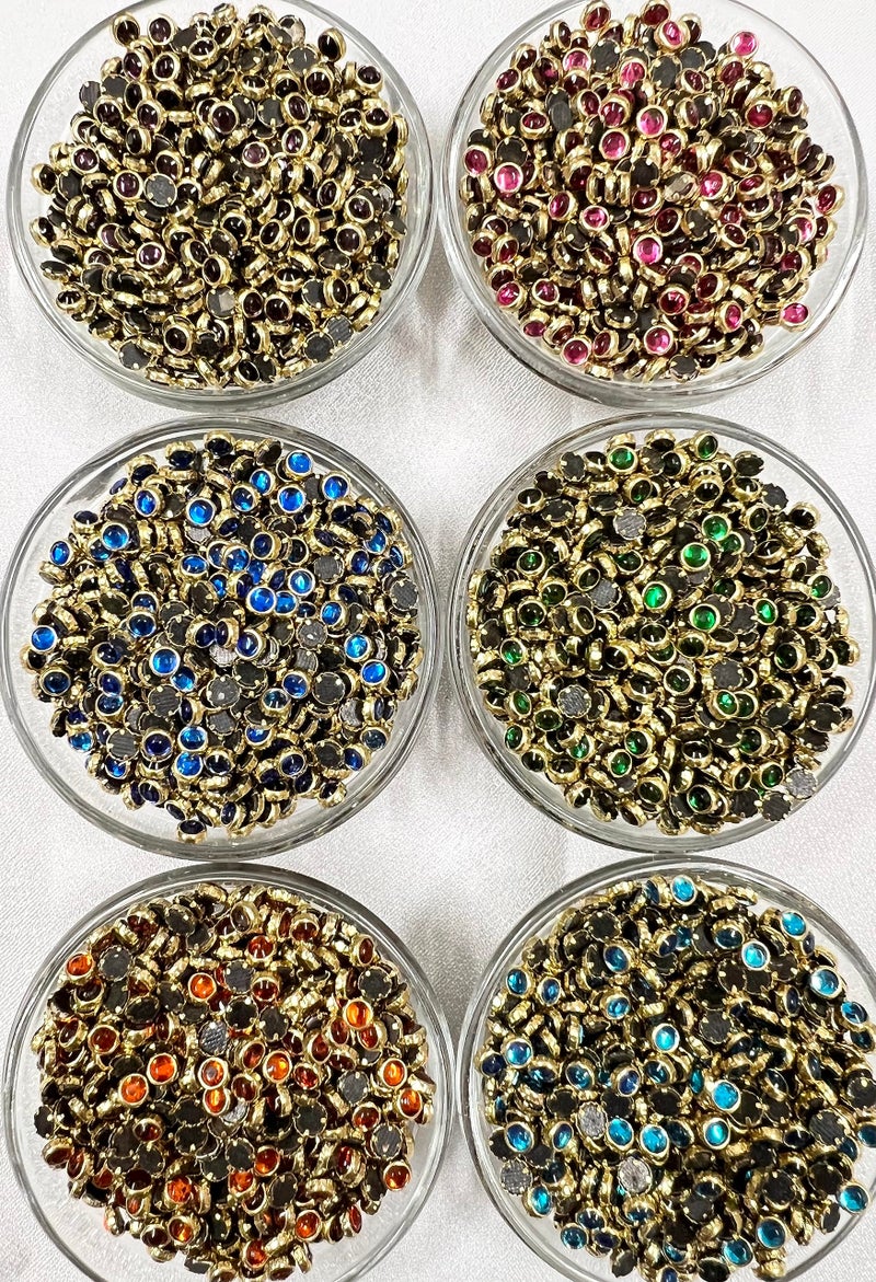 UniKart Colourful Glass Kundan Beads Round 4mm for Jewellery Making, Earing, Art & Craft Pack of 600 Pieces with Fabric Glue & Storage Box - Image 2