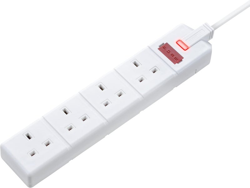 ماستربلاج سلك تمديد ثقيل من ماستر بلغ، 4 مقابس، 2 متر، 4G، طراز EXS1342W-01 - Image 1
