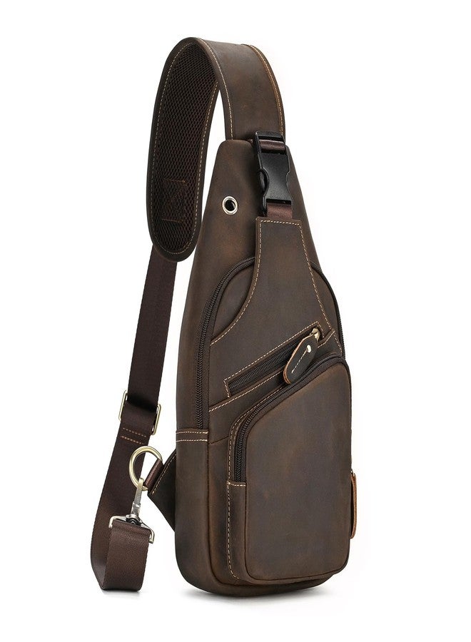 LUUFAN Men's Genuine Leather Sling Bag Chest Shoulder Backpack Crossbody Bag for Casual Sports Hiking Travel - Image 1