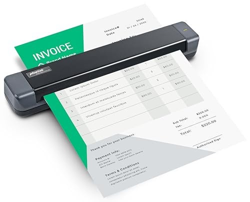 Plustek Mobile Scanner S410 Plus Portable SheetFed Document Scanner for Windows 7 8 10 11 Featuring ButtonFree Scanning with Included OCR Software