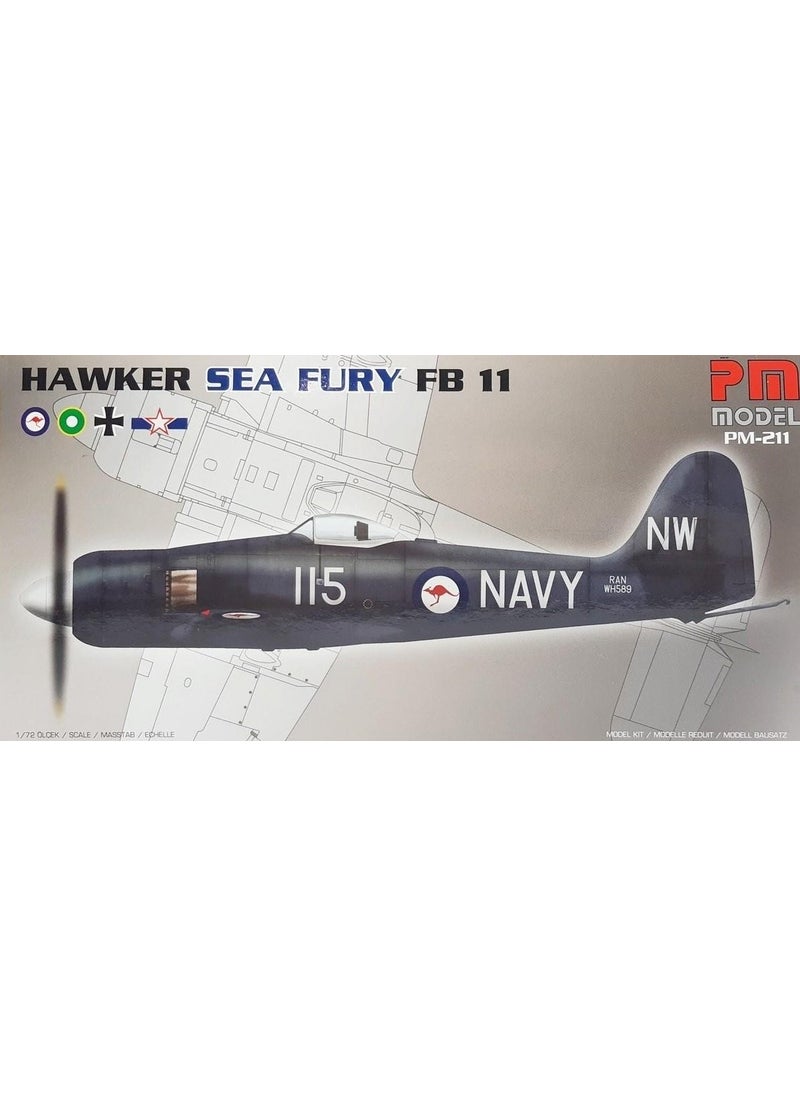 Pm Model - Hawker Sea Fury FB11 Fighter Aircraft Disassembled Plastic Model - Image 1