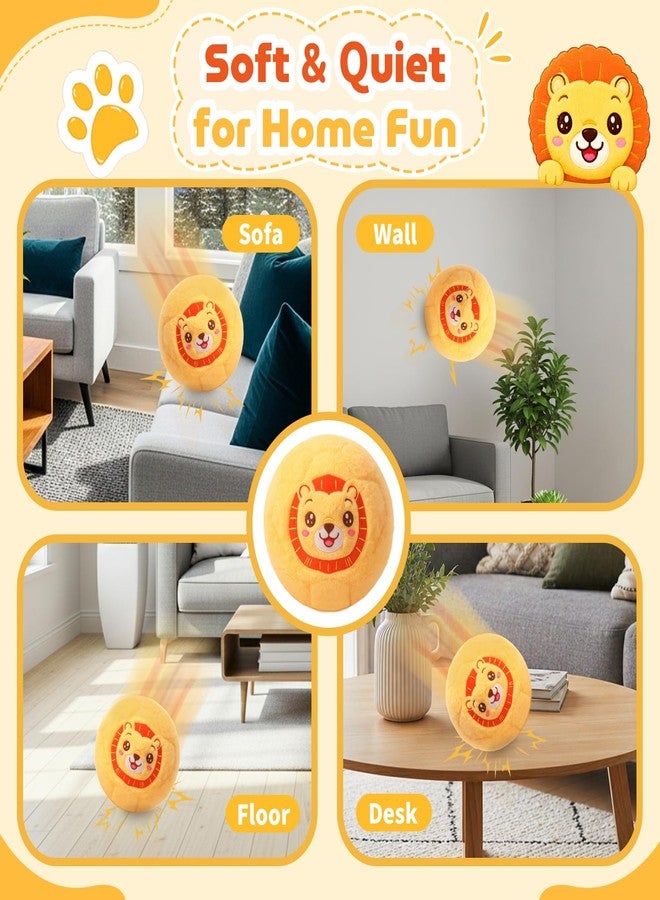 فانيس فان كرة قدم داخلية صامتة قابلة للنفخ من FunisFun، كرات قدم قطيفة للأطفال الصغار من 1 إلى 3 سنوات، ألعاب أسد قطيفة ناعمة للأطفال الأولاد (أسد أصفر) - Image 5