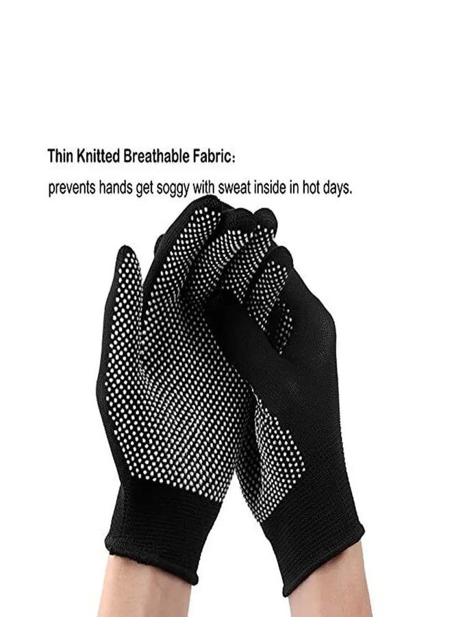 Peeruka Sports PVC-Dotted Cotton Gloves for Enhanced Grip - Ideal for Cricket, Biking, Outdoor Adventures, and Work (Pair, Black) - Image 4
