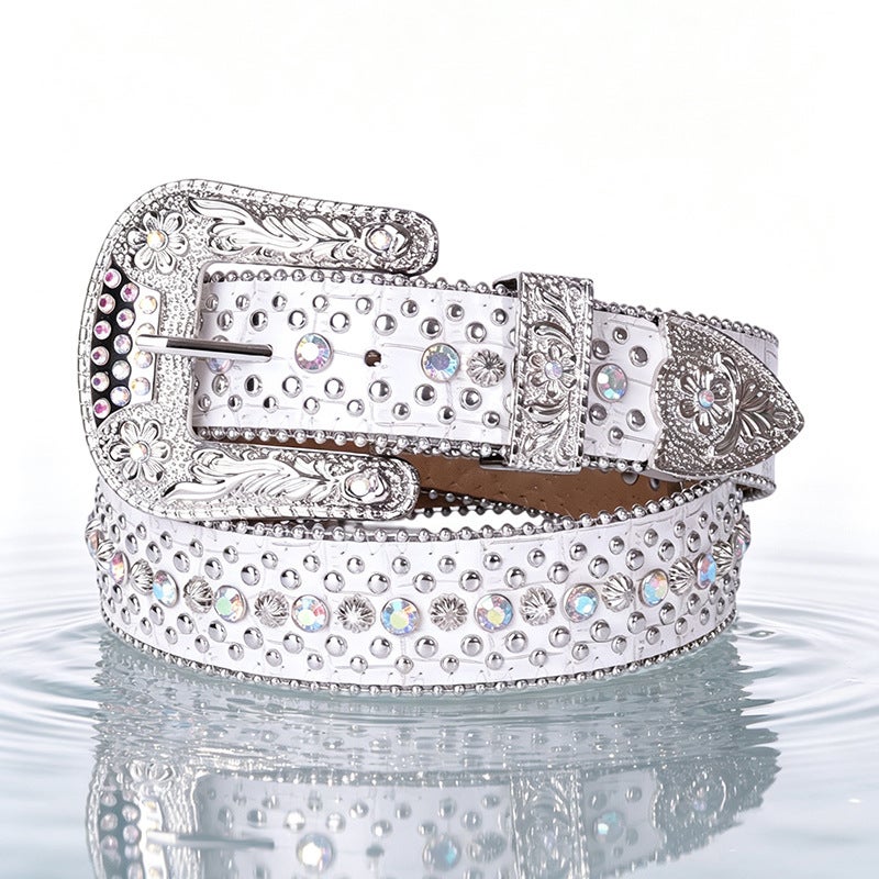 American Vintage Rhinestone Belt for Women - Image 3