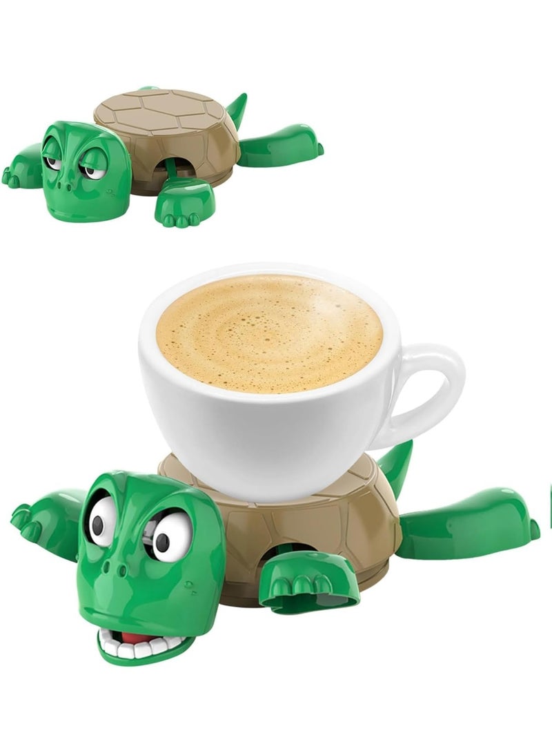 Turtle Cup Holder, 3D Printed Turtle Coaster with Funny Expression, Open Eyed When Put a Glass on Back Mug Mat for Car Desk - Image 2