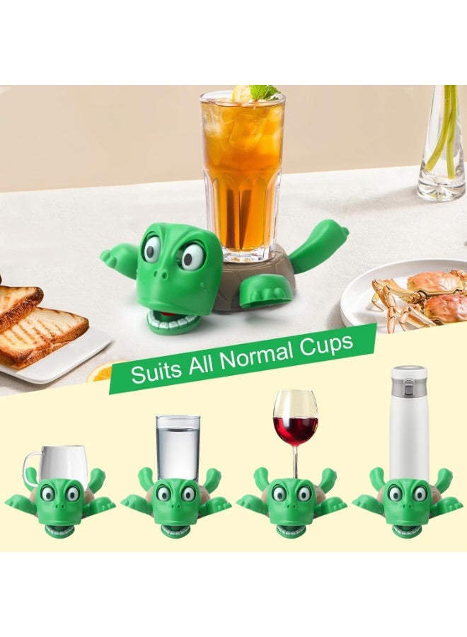Turtle Cup Holder, 3D Printed Turtle Coaster with Funny Expression, Open Eyed When Put a Glass on Back Mug Mat for Car Desk - Image 5