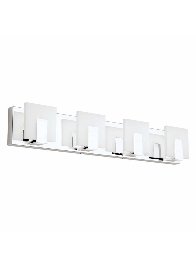 Aipsun 4 Lights Modern LED Vanity Light for Bathroom Frosted White Acrylic Chrome Up and Down Bathroom Wall Light Fixtures Over Mirror(White Light 6000K) - Image 1