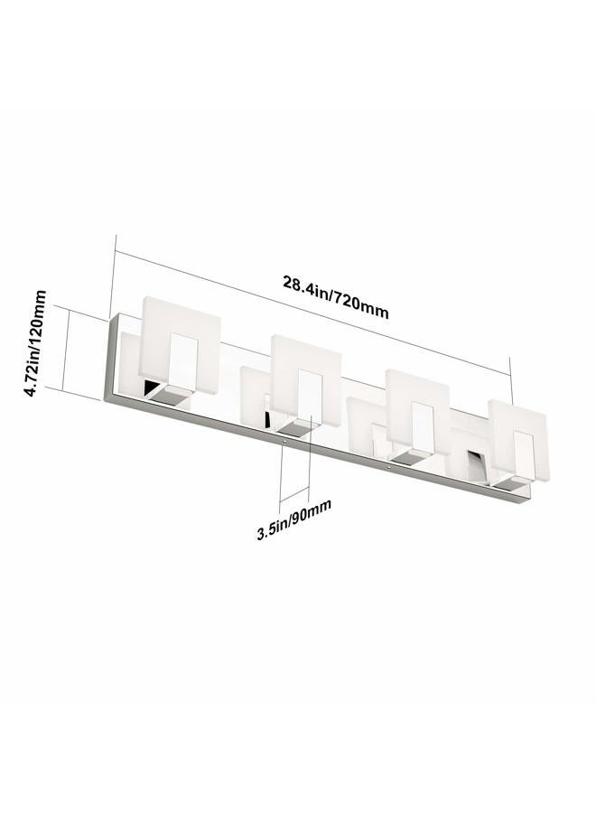 Aipsun 4 Lights Modern LED Vanity Light for Bathroom Frosted White Acrylic Chrome Up and Down Bathroom Wall Light Fixtures Over Mirror(White Light 6000K) - Image 5