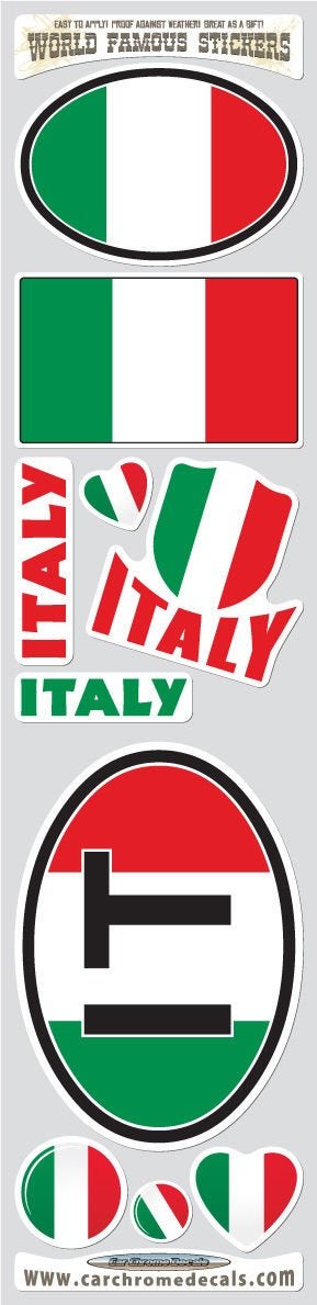 Car Chrome Decals STS-IT Italy 10 Stickers Set Italian Flag Decals Bumper stiker car auto Bike Laptop - Image 4