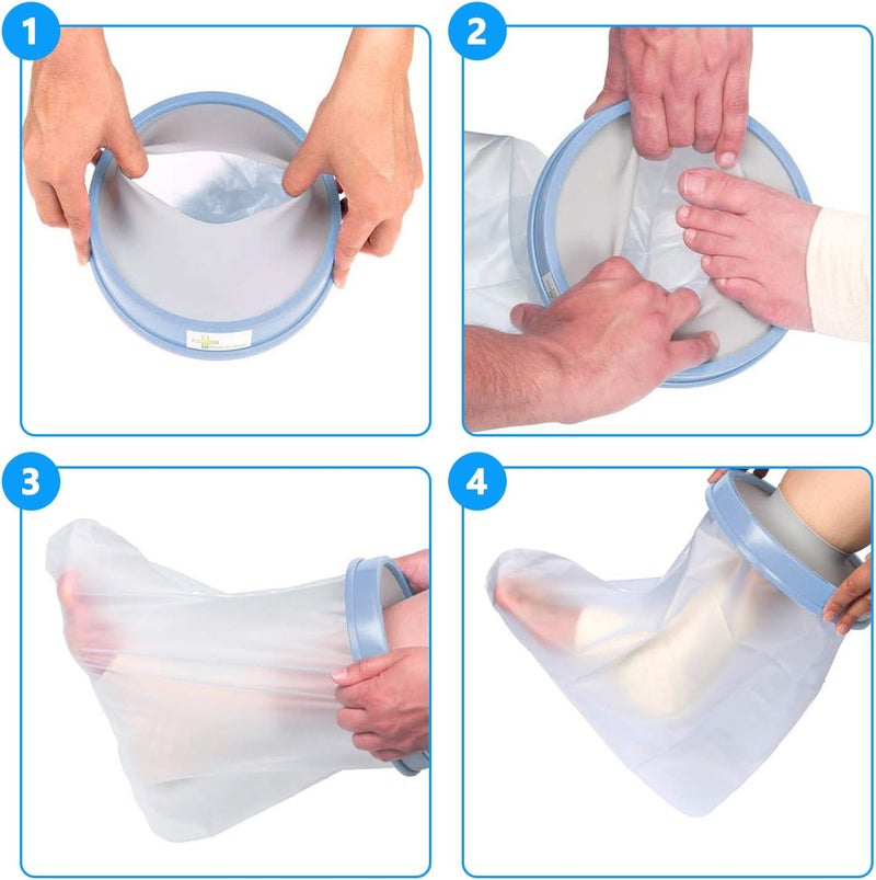 Aozzy Waterproof Foot Cast Cover for Shower Bath Watertight Cast Covers for Adult Broken Surgery Foot and Ankle Reusable - Image 5