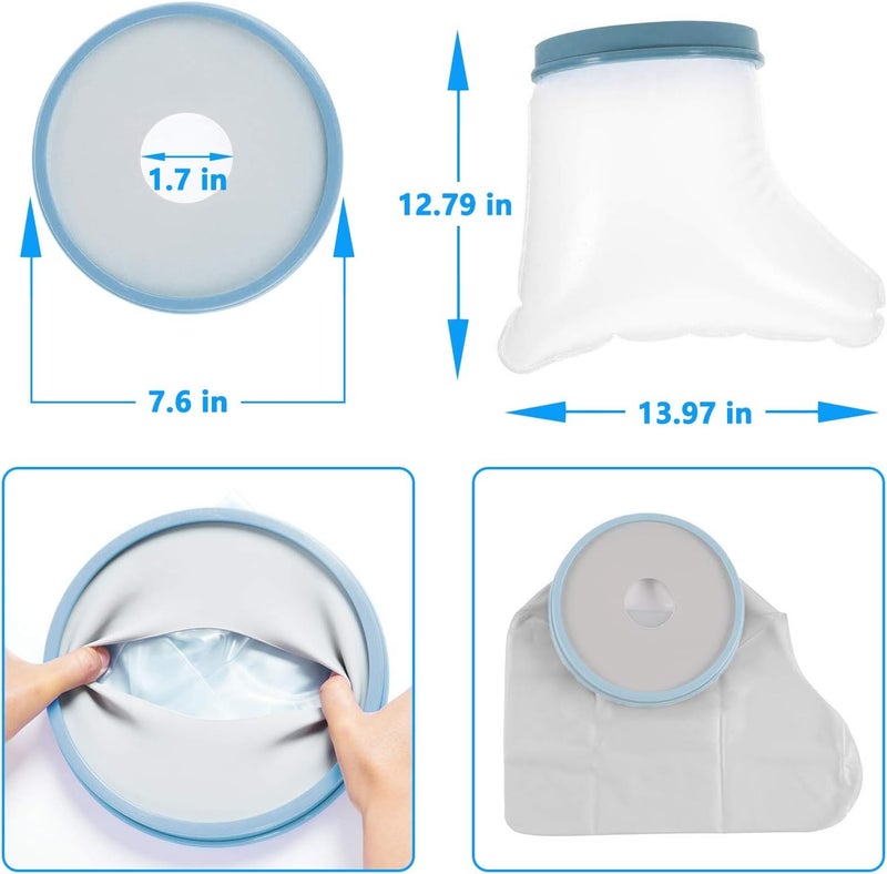 Aozzy Waterproof Foot Cast Cover for Shower Bath Watertight Cast Covers for Adult Broken Surgery Foot and Ankle Reusable - Image 4