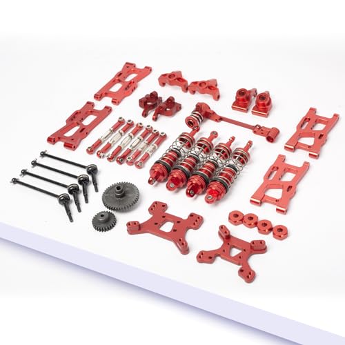 Oisunt Metal Replacement Part Kit for WLtoys 114th 112th RC Car Upgrades Spare Aluminium Accessory Set with Screws Red - Image 1