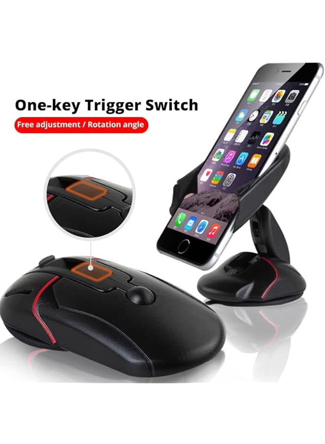 S-TOP Mobile Car phone Holder 360 Degree Adjustable Support Foldable Mount Mouse Phone Holder compatible with iPhone Samsung Huawei Xiaomi - Image 4