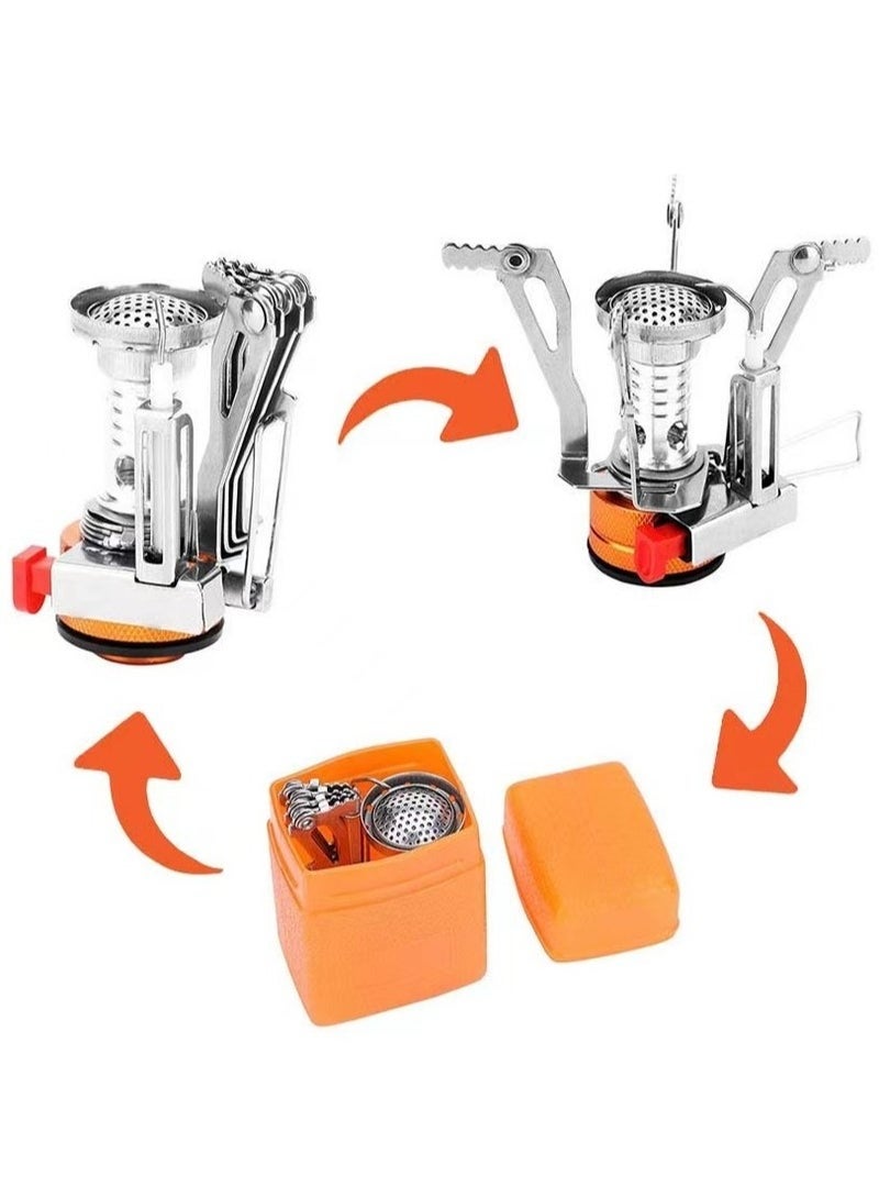 Portable Camping Stoves Backpacking Stove with Piezo Ignition Stable Support Wind-Resistance Camp Stove for Outdoor Camping Hiking Cooking - Image 1