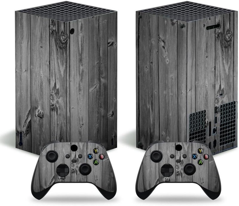 Xbox Series X Digital Stickers Full Body Vinyl Skin Decal Protective Cover for Microsoft Xbox Series X Digital Console and Controllers (Series X Digital Wood Grey)