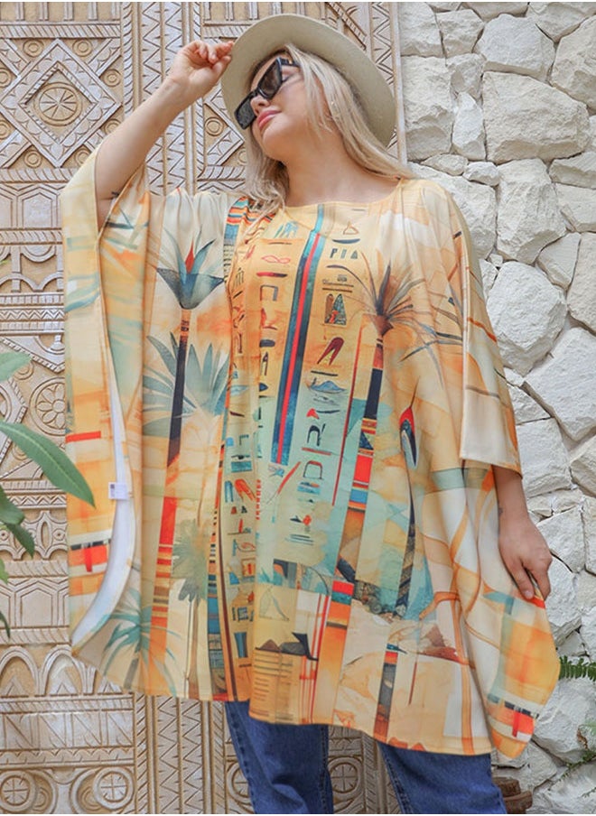 Zmurud - Autumn poncho - printed - Image 1