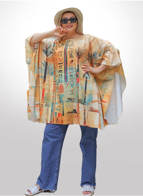 Autumn poncho - printed