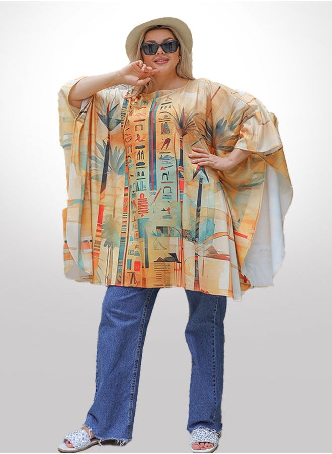 Zmurud - Autumn poncho - printed - Image 1