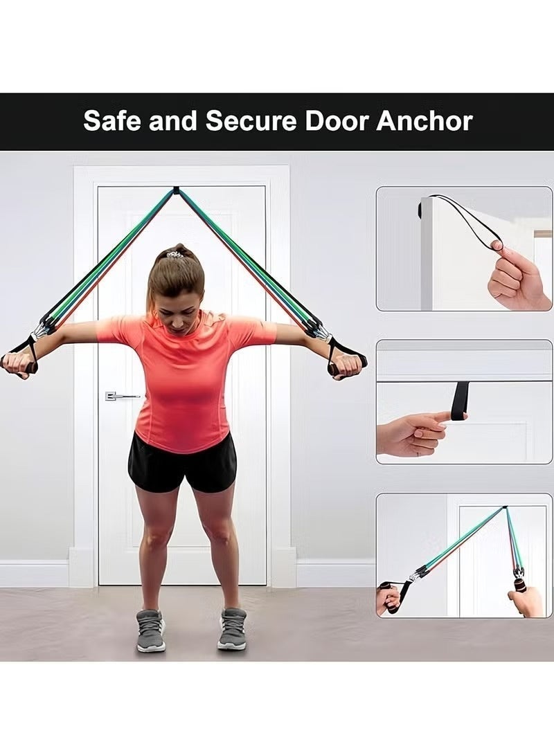 O2. 150 LBS Resistance Bands, Resistance Bands for Working Out with Handles for Men and Women, Exercising Bands for Fitness Weights Work Out at Home - Image 5