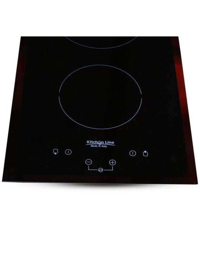 kitchen Line Built-in Electric Hob 30 cm, Vitroceramic, 2 burners, Auto-ignition, Full safety, Italy, black ZP.VT2004 - Image 3