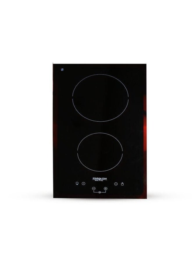 kitchen Line Built-in Electric Hob 30 cm, Vitroceramic, 2 burners, Auto-ignition, Full safety, Italy, black ZP.VT2004 - Image 1