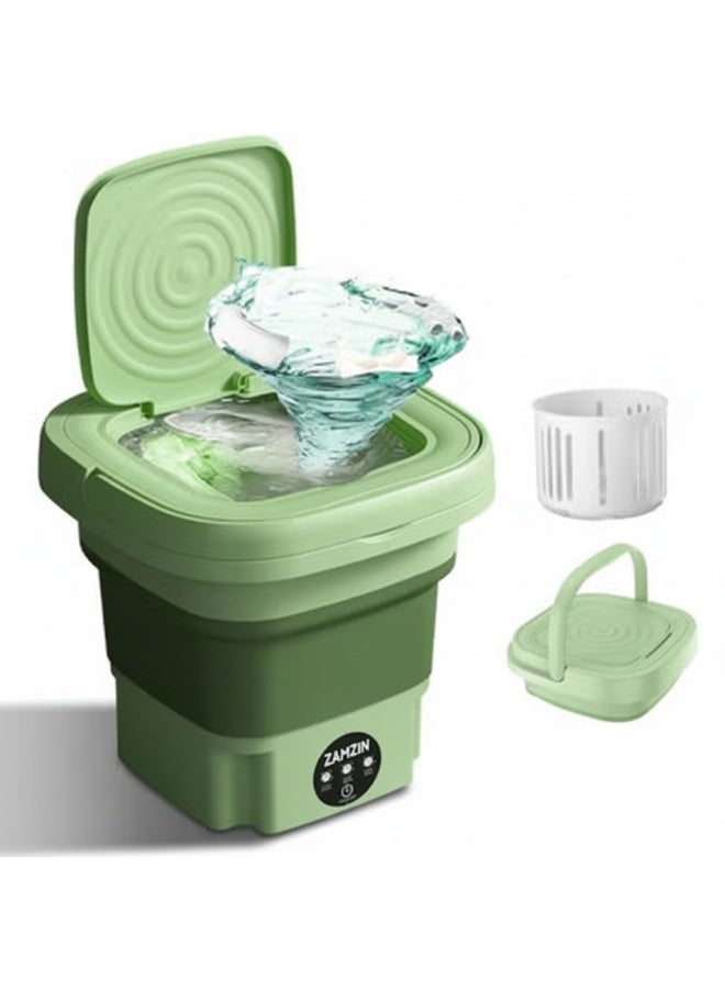 ZAMZIN Portable Folding Mini Washing Machine – 8L Travel Washer for Baby Clothes, Underwear, Socks & Small Items | Eco-Friendly, Energy Saving, Compact & Foldable Washer for Travel, Dorms, Apartments - Image 1