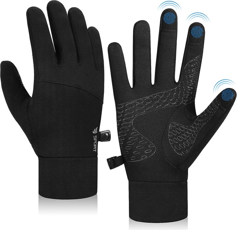 Lapulas Unisex Winter Thermal Touch Screen Cycling Gloves - Lightweight Black Gloves for Outdoor Activities - Image 1