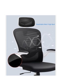 Golden Ergonomic Office Chair, Home Office Swivel Task Chair with High Back and Armrest, Headrest Desk Chair with Adjustable Lumbar Support, Adjustable Height Gaming Chair（Black）  - Image 5