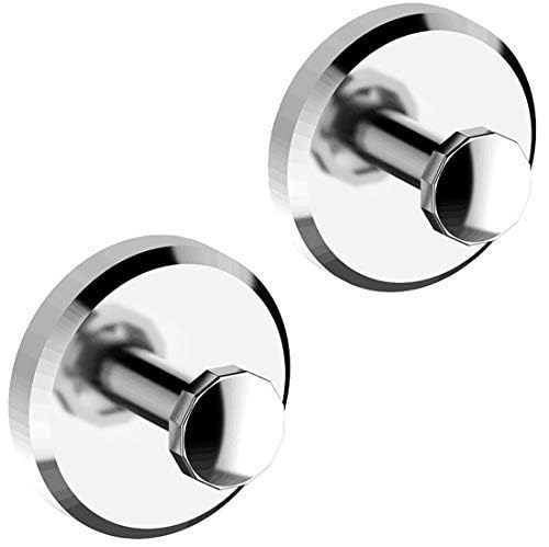 HOME SO Suction Cup Hooks for Shower Bathroom Kitchen Glass Door Mirror Tile, Diamond Collection - Removable Hook Hanger for Towel, Bath Robe, Coat, Loofah - Diamond Chrome (2-Pack) - Image 2