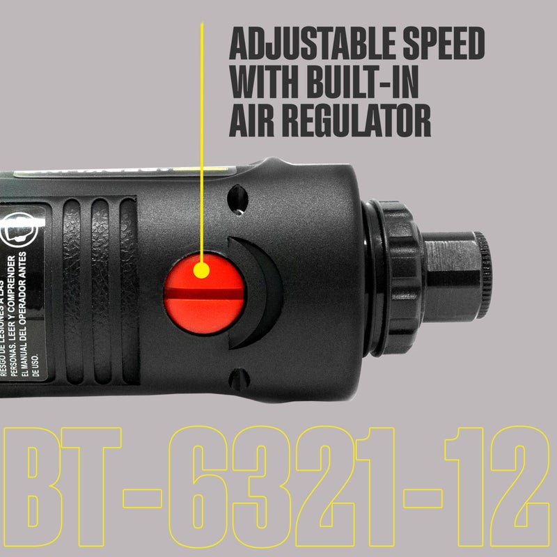 Berkling Tools BT 6321-12 | 12" Extra Long Extension 1/4â€œ Straight Air Die Grinder, Professional Grade Heavy Duty Variable High Speed (Straight, 12" Extension) - Image 5