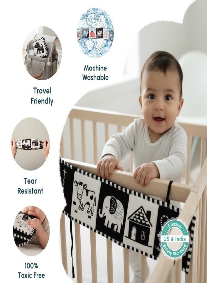 Curious Cub كتاب قماشي للأطفال من كيوريوس كاب بألوان متباينة | ألعاب وقت الاستلقاء على البطن للأطفال | ألعاب للأطفال من 6 إلى 12 شهرًا | هدايا للمواليد الجدد | كتب للأطفال بعمر 3 أشهر - Image 5
