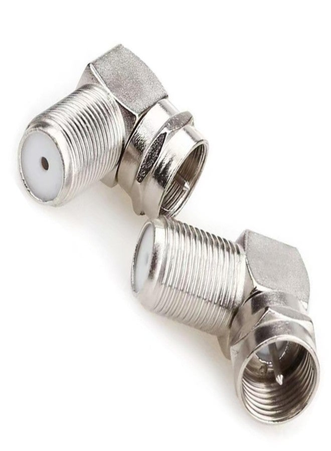 EZYUMM Coaxial Cable Right Angle Connector F Type Female to Male Adapter Right Angle Coax Connector F Male to Female Coaxial RG6 Adapter for Coax Cable and Wall Plates Coax 90 Degree - Image 3