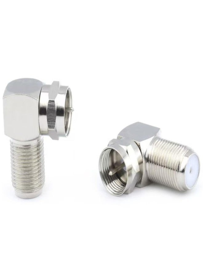 EZYUMM Coaxial Cable Right Angle Connector F Type Female to Male Adapter Right Angle Coax Connector F Male to Female Coaxial RG6 Adapter for Coax Cable and Wall Plates Coax 90 Degree - Image 5