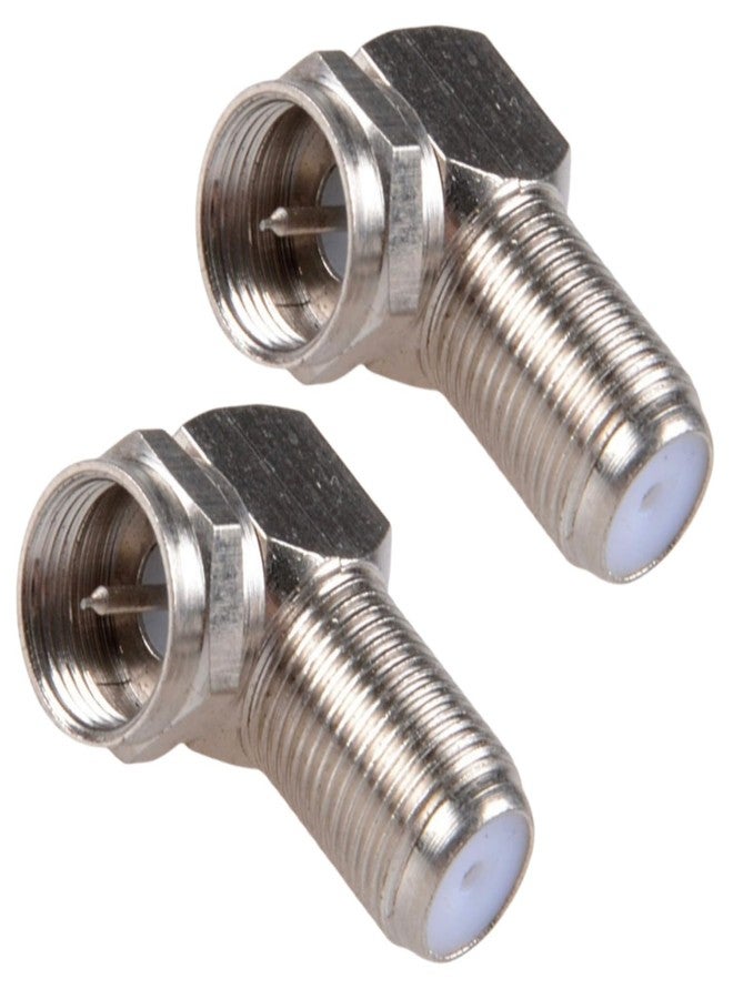 EZYUMM Coaxial Cable Right Angle Connector F Type Female to Male Adapter Right Angle Coax Connector F Male to Female Coaxial RG6 Adapter for Coax Cable and Wall Plates Coax 90 Degree - Image 1
