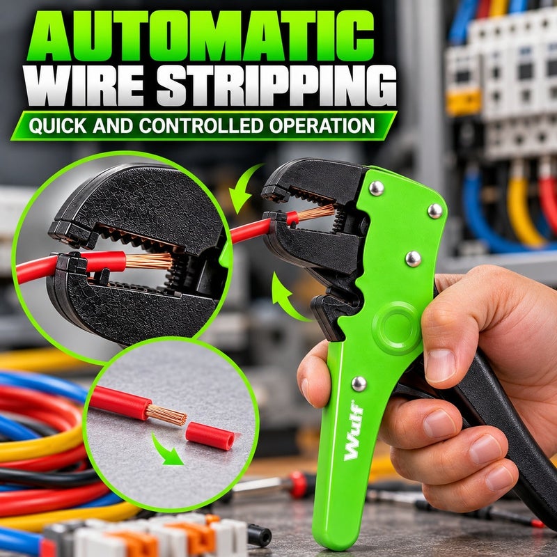 Wulf Automatic Wire Stripper Professional Cable Stripping Tool 0.2mm to 6mm Self Adjusting Wire Cutter for Electrical Repair Crimping and DIY Electrical Work - Image 4