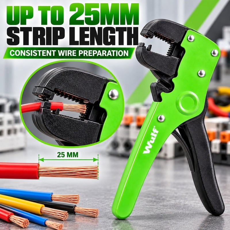 Wulf Automatic Wire Stripper Professional Cable Stripping Tool 0.2mm to 6mm Self Adjusting Wire Cutter for Electrical Repair Crimping and DIY Electrical Work - Image 5