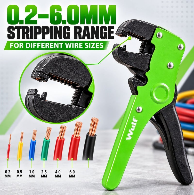Wulf Automatic Wire Stripper Professional Cable Stripping Tool 0.2mm to 6mm Self Adjusting Wire Cutter for Electrical Repair Crimping and DIY Electrical Work - Image 3