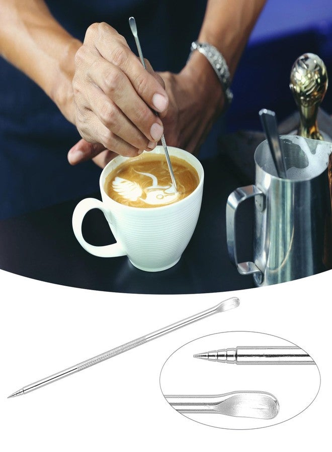 Irishom 19pcs Coffee Art Set 12oz/350ml Stainless Steel Milk Frothing Pitcher with Scale Powder Shaker Art Pen and 16pcs Coffee Decorating Stencils - Image 3