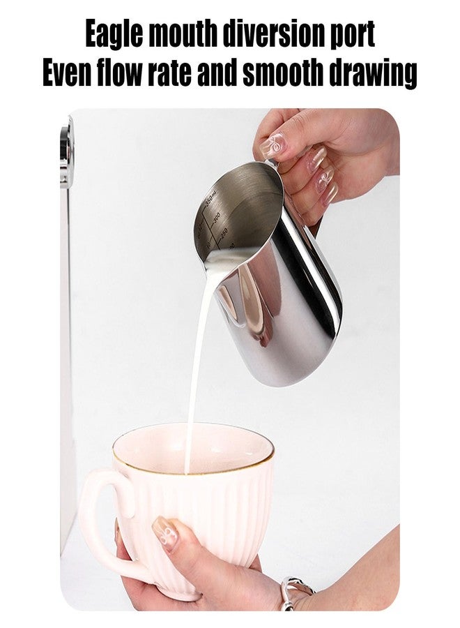 Irishom 19pcs Coffee Art Set 12oz/350ml Stainless Steel Milk Frothing Pitcher with Scale Powder Shaker Art Pen and 16pcs Coffee Decorating Stencils - Image 5