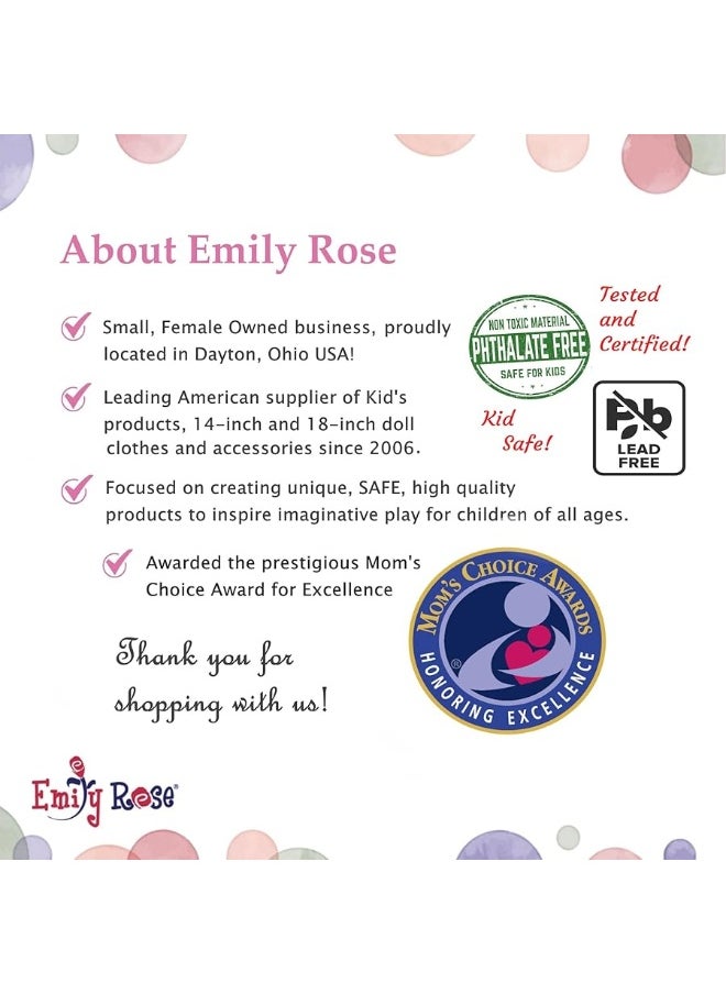 Emily Rose Emily Rose Clothes Clothing 14 Inch Doll 5-PC Value Pack Plain Bright White T-Shirts Tees for Crafting Girl Kid Party Activity | Gift-Boxed! | Compatible with 14" Wellie Wishers Hard-Bodied Dolls  - Image 5