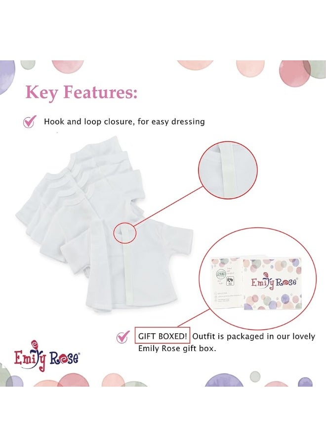 Emily Rose Emily Rose Clothes Clothing 14 Inch Doll 5-PC Value Pack Plain Bright White T-Shirts Tees for Crafting Girl Kid Party Activity | Gift-Boxed! | Compatible with 14" Wellie Wishers Hard-Bodied Dolls  - Image 2
