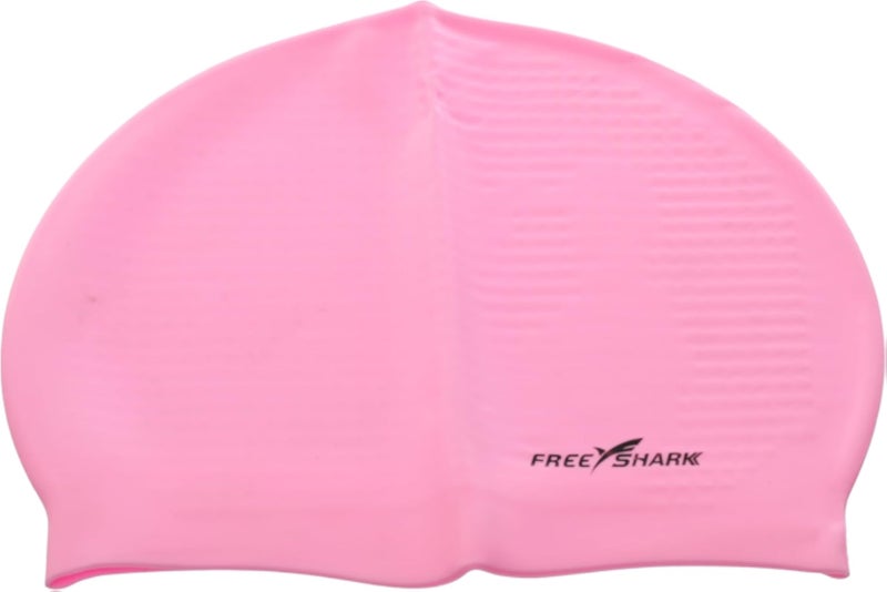 Waterproof Bonnet Caps for Swimming Soft Silicone Ear Protection for Kids &amp; Adults Stays Secure While Swimming, Surfing &amp; Bathing - Pink