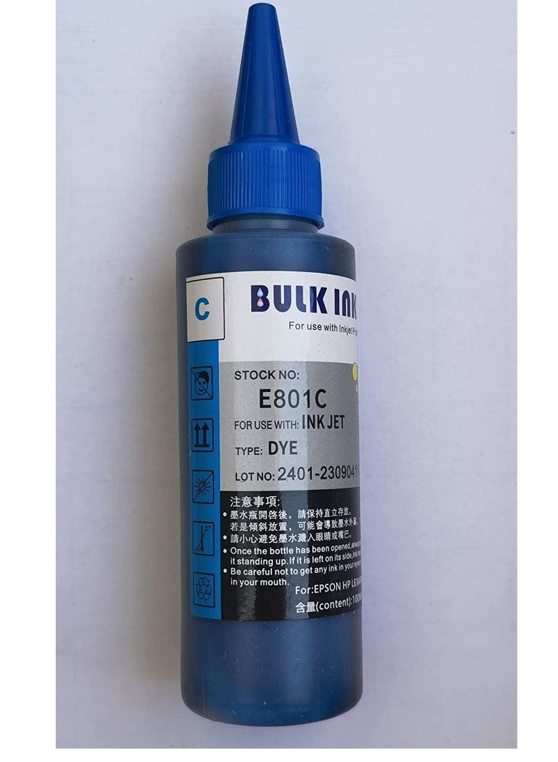 Color Cartridge Refill Ink For All Printer Set.. (100ml, Cyan) - Image 1