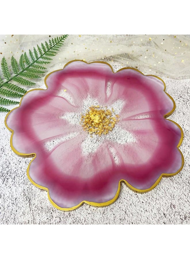 RESINWORLD Resin Tray Coaster Mold Set, 1Pc 13.5'' Large Floral Tray Mold + 4 Pack 4'' Flower Coaster Silicone Molds (No Designs on Mold) - Image 4