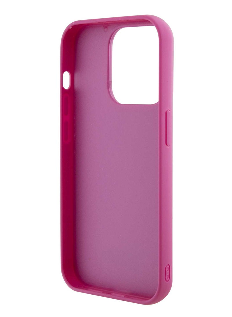 GUESS Sequin Script Case with Guess Metal Logo for iPhone 15 Pro - Puschia - Image 5